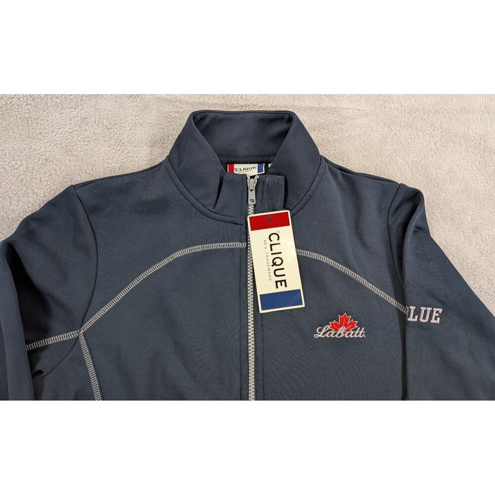Clique Women's Navy Blue Jacket Labatt Embroidered Logo size M Michigan Tailgate